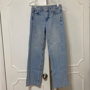 american eagle straight low waist jeans- light blue